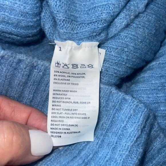 Bardot Wynter Knit Dress In Bijou Blue Size Large - Picture 9 of 13